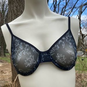 Parisa mesh bra underwire unlined 34C black/gray